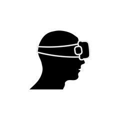 Human head with vr glasses silhouette