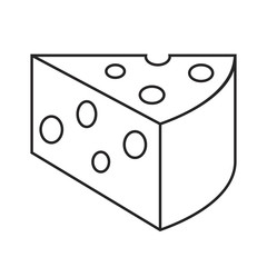 Line icon cheese. Piece of cheese. Vector illustration.