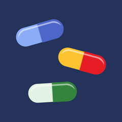 Flat icon pills. Medicine icon. Vector illustration.