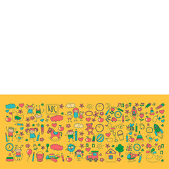 Doodle vector kindergarten elements