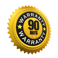 90 Days Warranty Sign. 3D rendering