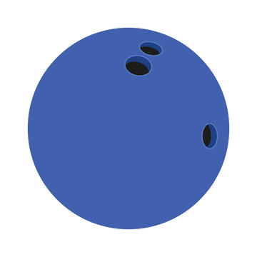 Flat icon bowling ball. Vector illustration.