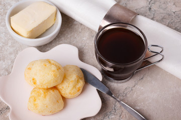 Brazilian snack pao de queijo (cheese bread)