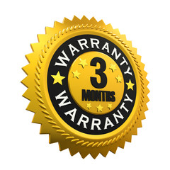 3 Months Warranty Sign. 3D rendering