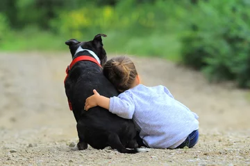 Photo sur Plexiglas Chien enfant et chien