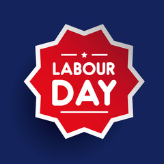 Labour day label star vector