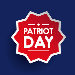 Patriot day label star vector