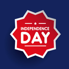 Independence day label star vector