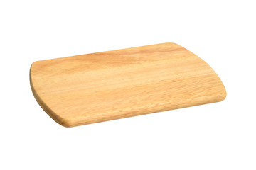 Wooden cutting board isolated on white background