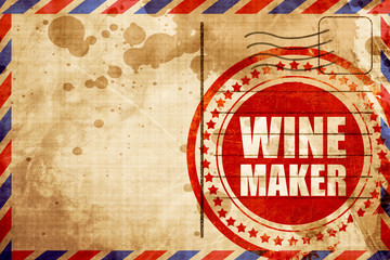 wine maker, red grunge stamp on an airmail background