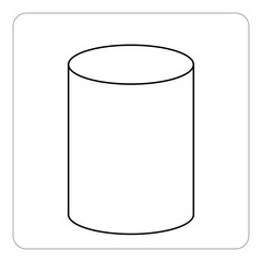 Black and white 3D cylinder.  Vector illustration.