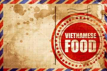 vietnamese food, red grunge stamp on an airmail background