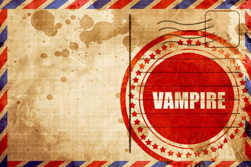vampire, red grunge stamp on an airmail background