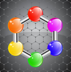 color molecule hexagon