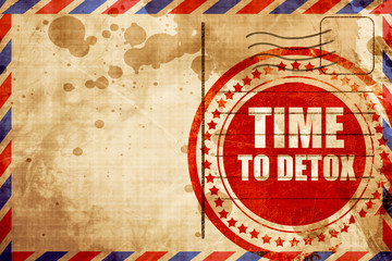 Fototapeta premium time to detox, red grunge stamp on an airmail background