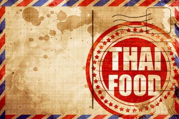 thai food, red grunge stamp on an airmail background