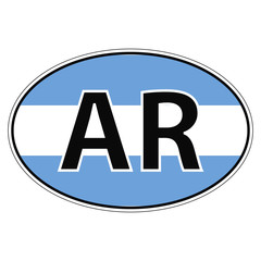 Sticker on car, flag Argentina, Argentine Republic