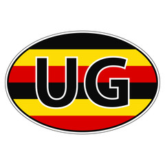 Sticker on car, flag Republic Uganda