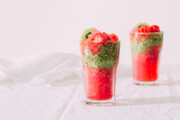 watermelon smoothie with kiwi. Summer concept. 