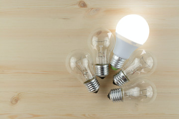 LED and incandescent lamps