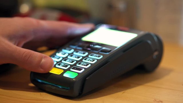 Credit card swipe through terminal machine