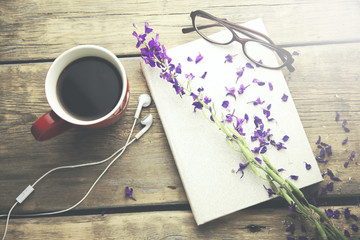 flower on notebook