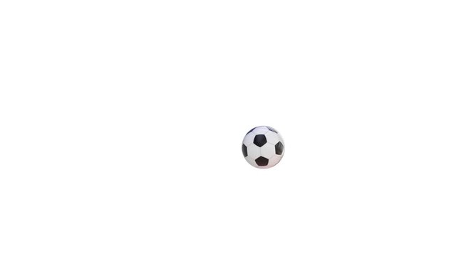 Flying soccerball. Looping. Alpha channel included. You can use this footage for shifting of broadcasting for example. Duration of every part is 4s ( 120 frames ).