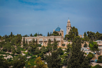 The Abbey of the Dormition building at mount zion in Jerusalem