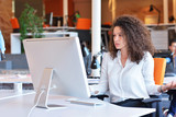 Successful business woman working at the office