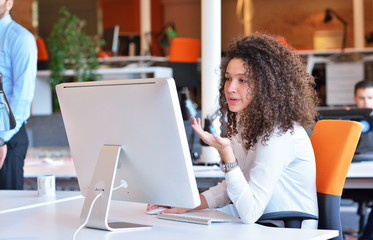 Successful business woman working at the office