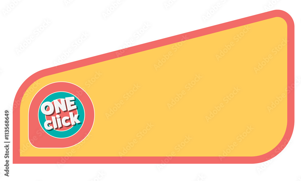Fototapete colored text frame for your text and icon with tehe words one cl