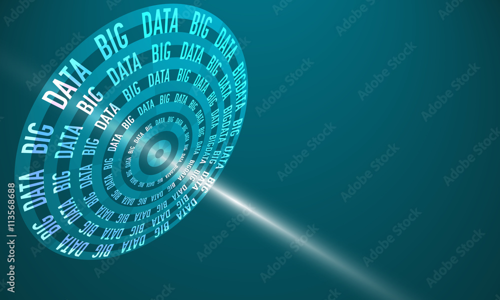 Aufkleber futuristic abstract background with tehe words big data and tran