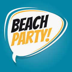 beach party retro speech bubble