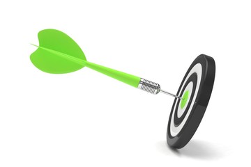 arrow darts in target. 3d rendering.