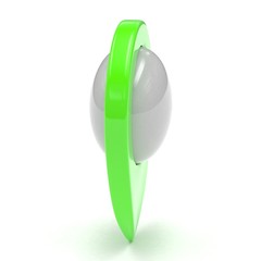 black map pointer isolated. 3d rendering.