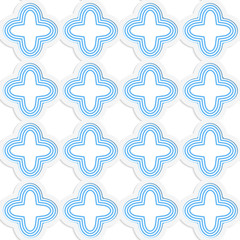 Colored 3D blue striped four foils