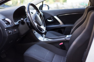 black interior of modern car