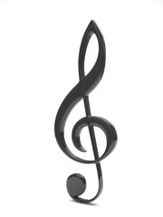 Fototapeta premium treble clefon white. 3d rendering.