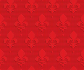 Red Royal lily on checkered background