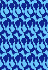 Retro 3D diagonal cut blue waves