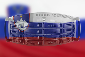 Server Country Concept with Flag of Slovenia