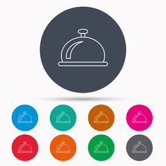 Reception bell icon. Hotel service sign.