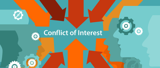 conflict of interest business management problem concept