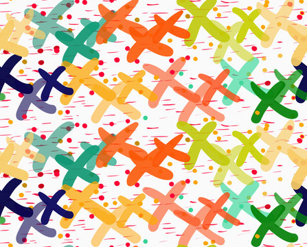 Painted overlapping xes with dots