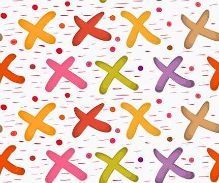 Painted xes with dots