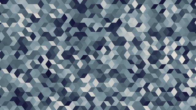 Perfect looping background animation of high tech camouflaged cube pattern. Navy colors.