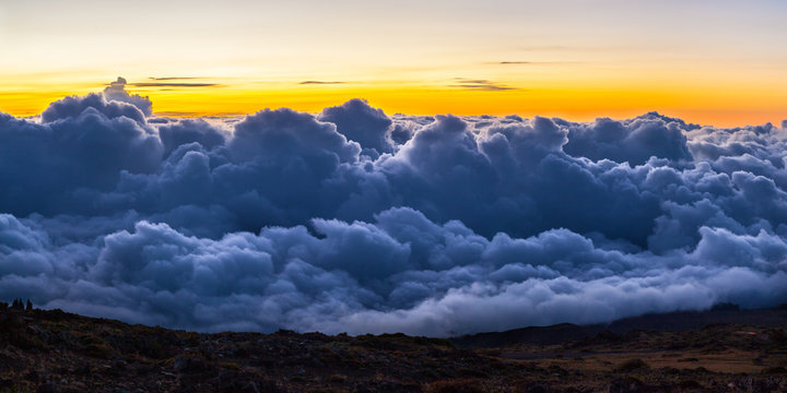 Clouds over Haleakala National Park, Maui, Hawaii, USA