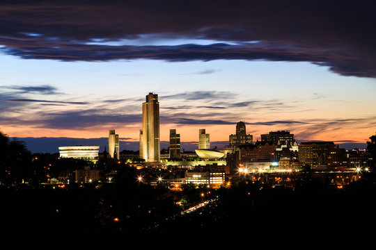 Albany NY At Night From Across The Hudson River