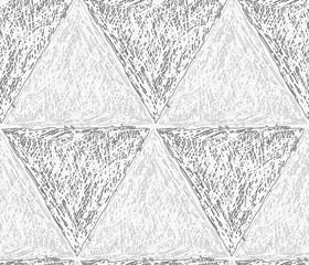 Pencil hatched light and dark gray triangles in row