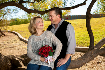 Anniversary Couple Gazing At Each Other